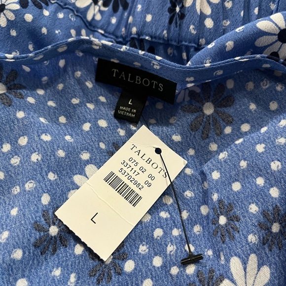 NWT Talbots Poet Sleeve Wrap Top Flowers & Dots - Picture 8 of 9
